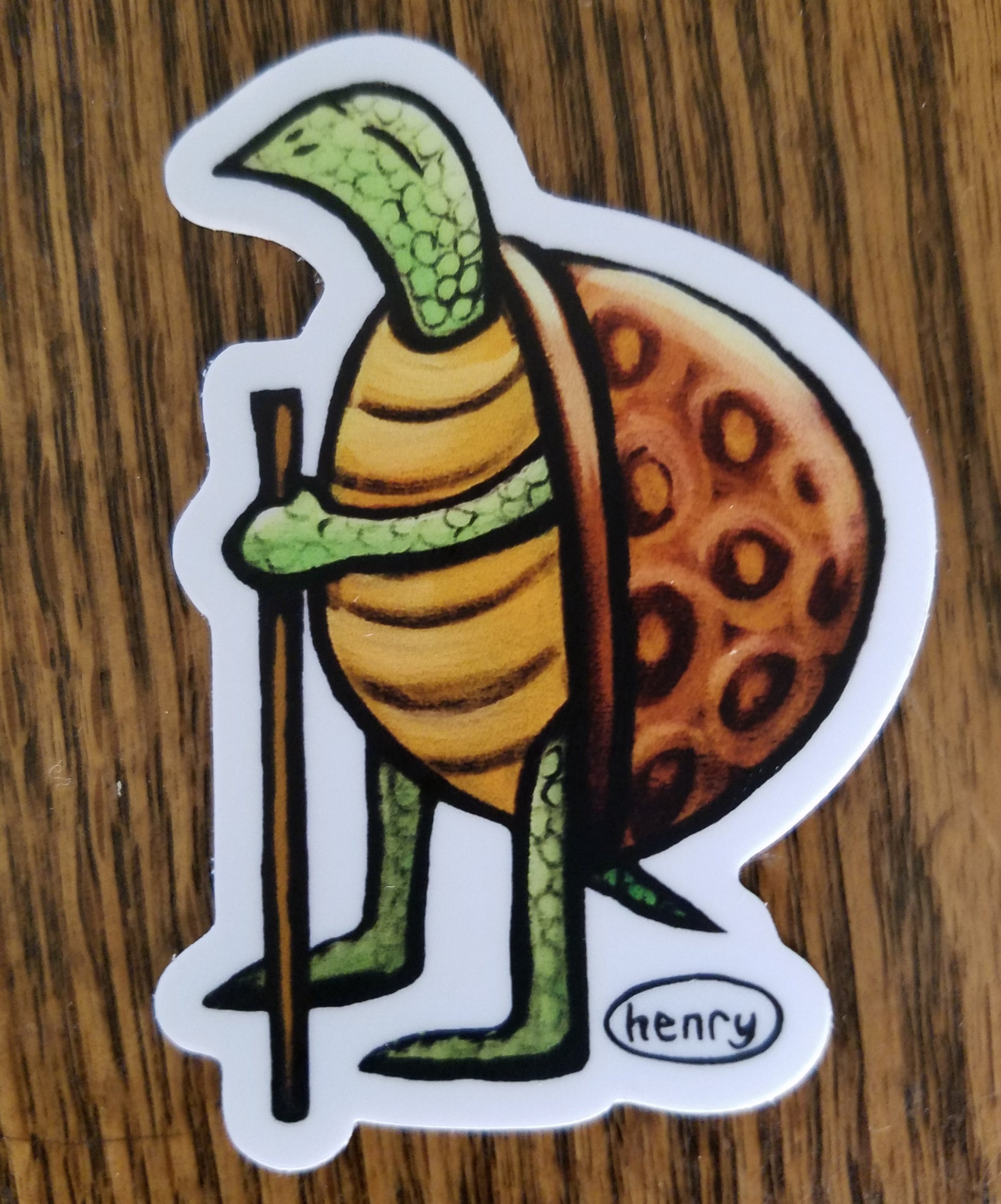 Turtle Hiking Sticker - Art of Henry