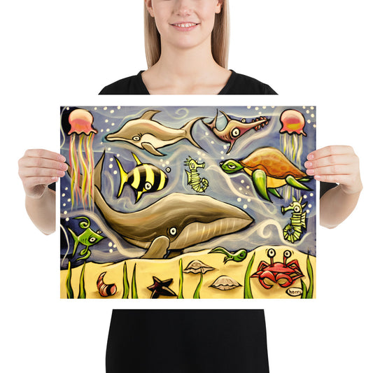 Whale and Ocean Critters - Henry Print - Art of Henry