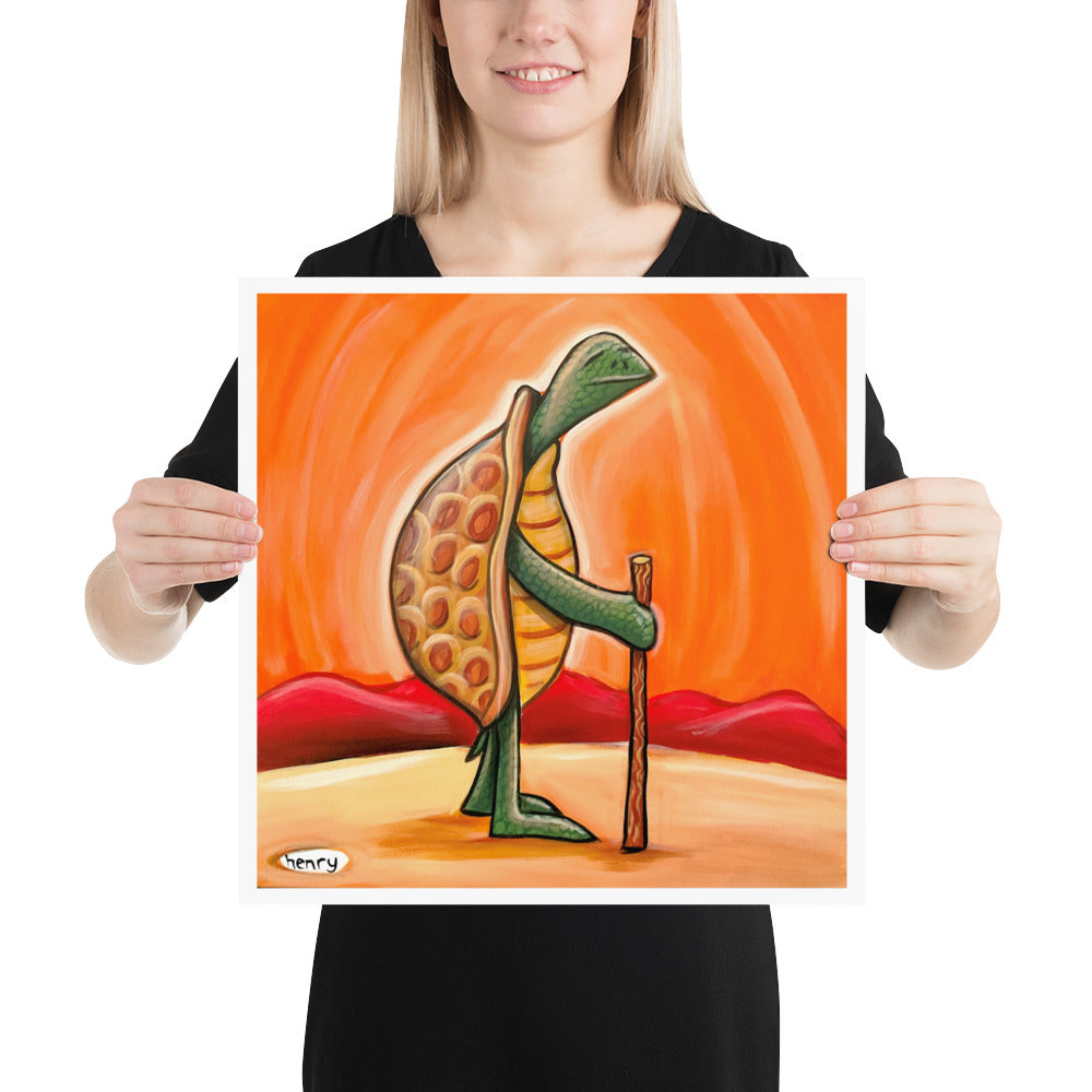 Slow Down Turtle Poster - Collectors Series of Healing Art by Henry Series Episode 1