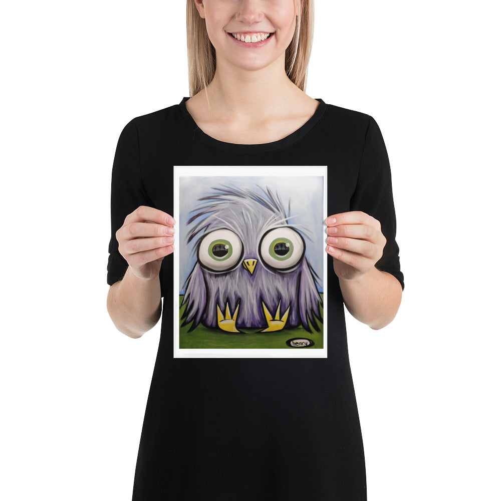 Baby Owl Giclee Art Print Poster from Seattle Artist Henry