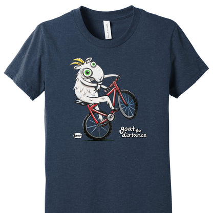Goat the Distance Biker Youth T-Shirt | Wearable Art by Seattle Mural Artist Ryan "Henry" Ward