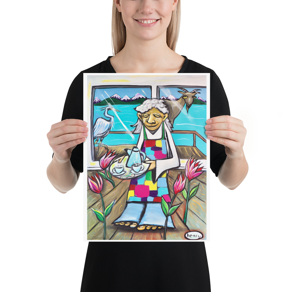 Old Lady Serving - Henry Print - Art of Henry