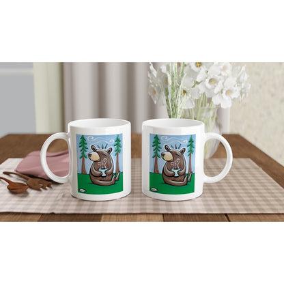 "Bear with Coffee in the Woods" Mug
