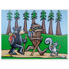 Bear Sasquatch Squirrel and Slug Hiking - Lagest Museum-Quality Matte Paper Poster