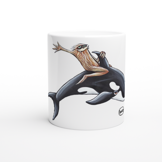 "Sasquatch Riding an Orca" Mug