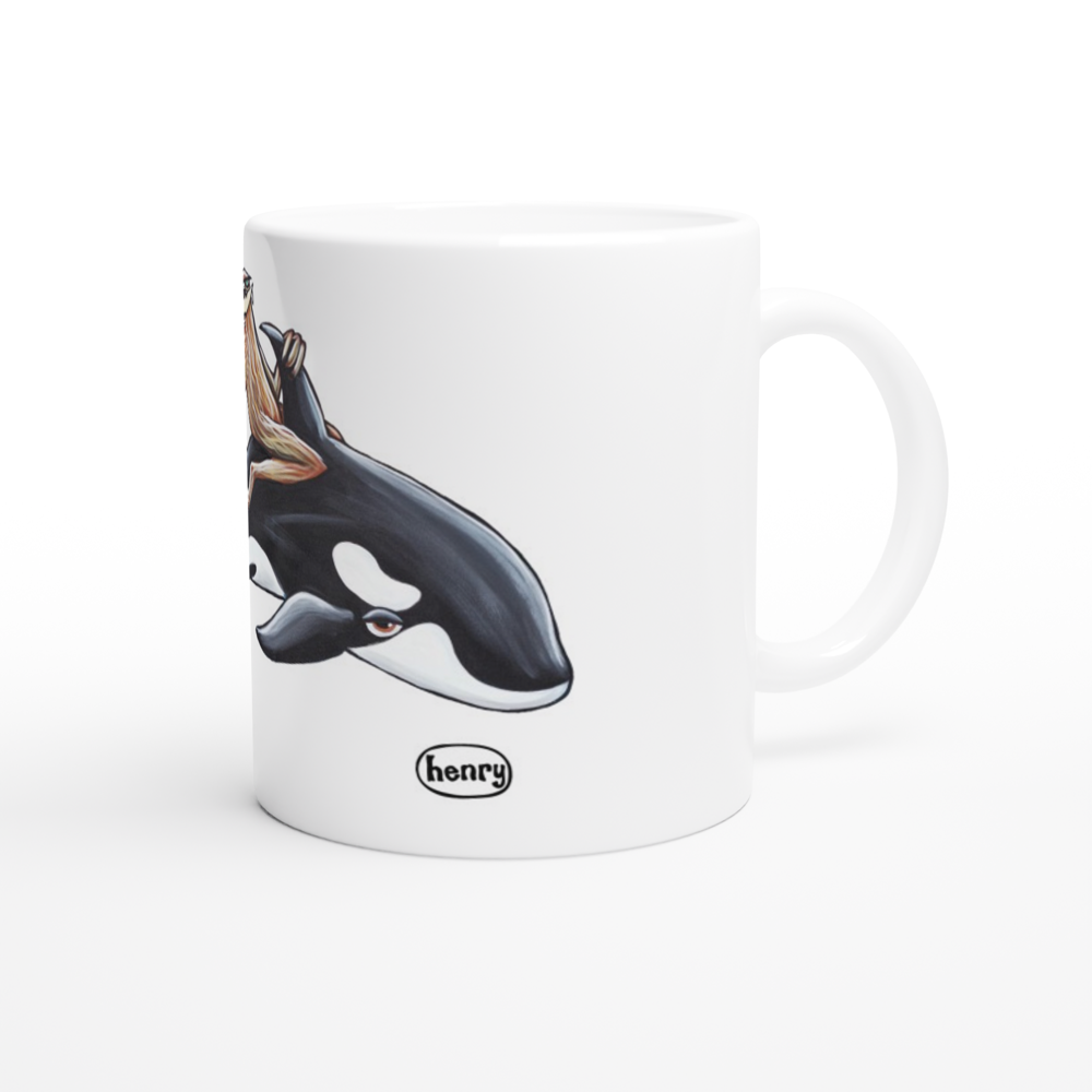 "Sasquatch Riding an Orca" Mug