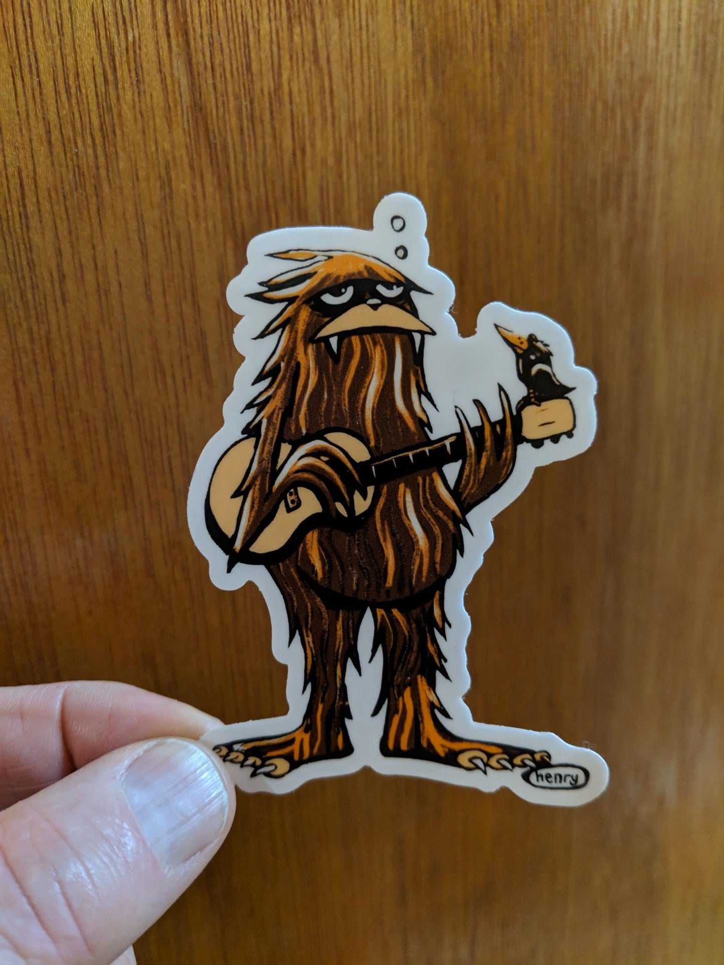 Sasquatch with Guitar Magnet - Art of Henry