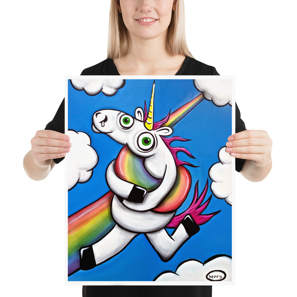 Unicorn Hugging a Rainbow - Henry Print - Art of Henry