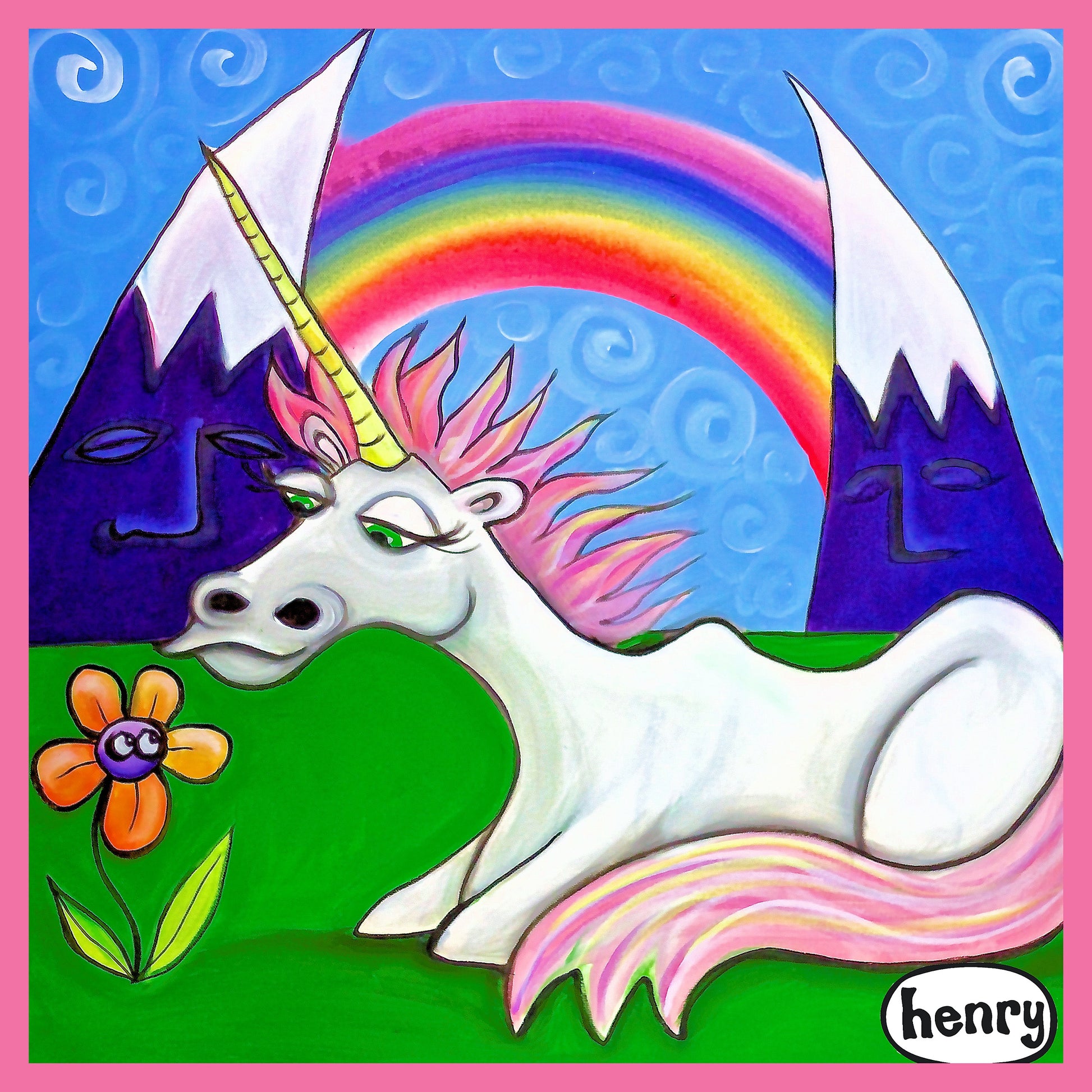 Unicorn Under the Rainbow Sticker - Art of Henry