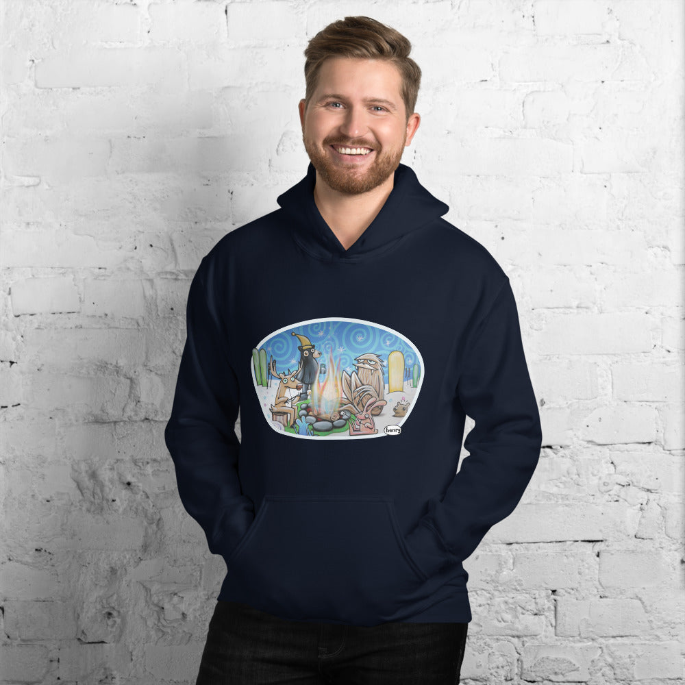 Winter Bonfire Hoodie | Wearable Art by Seattle Mural Artist Ryan "Henry" Ward