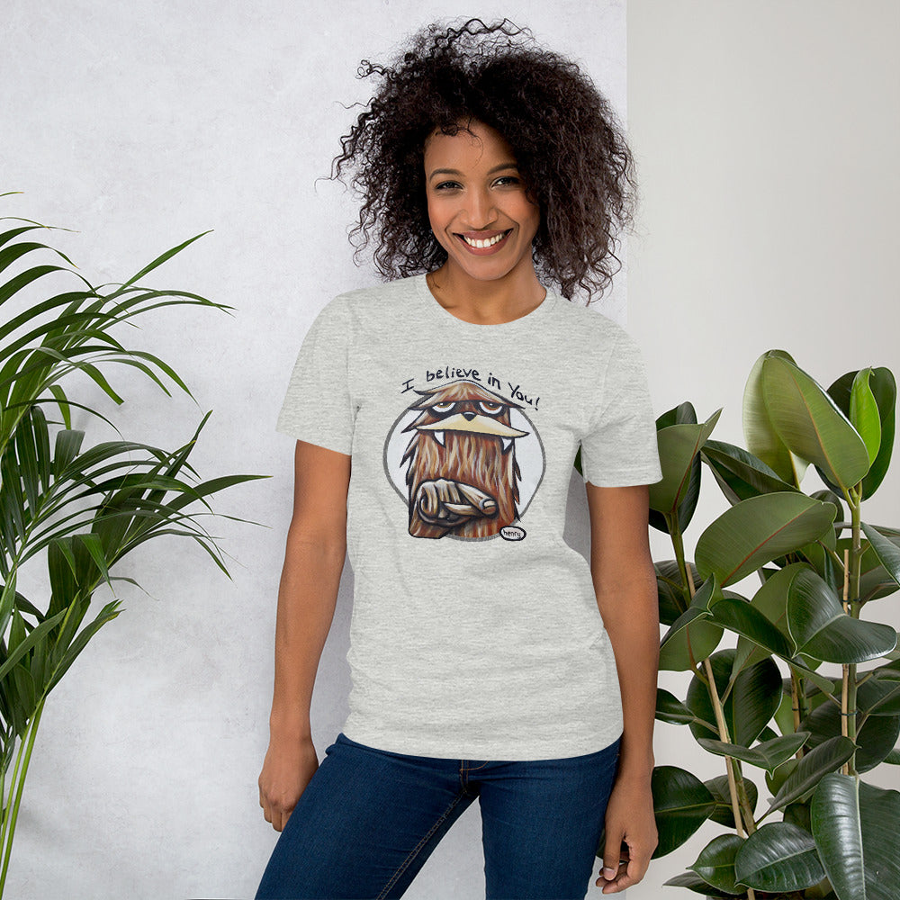 Sasquatch I Believe in You Unisex T-Shirt | Wearable Art by Seattle Mural Artist Ryan "Henry" Ward